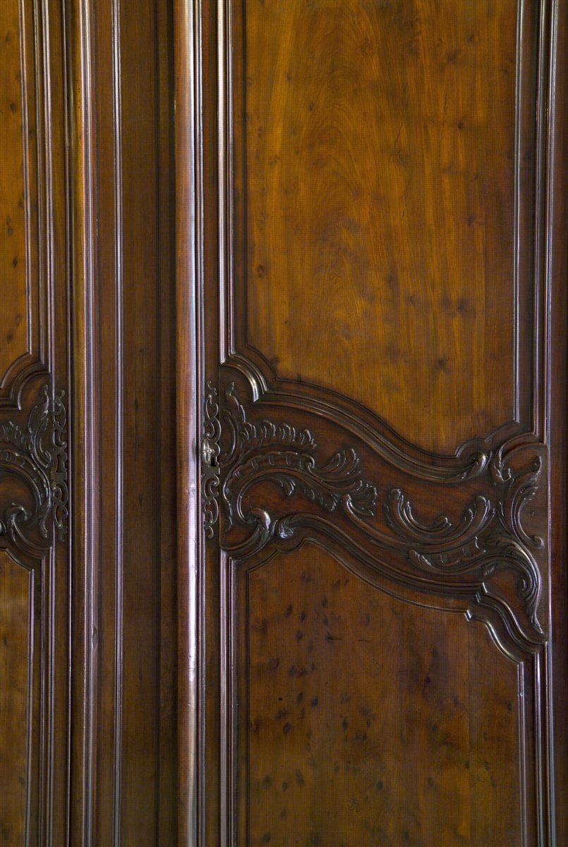 French Louis XV Period, Solid Mahogany, Bordelais Armoire