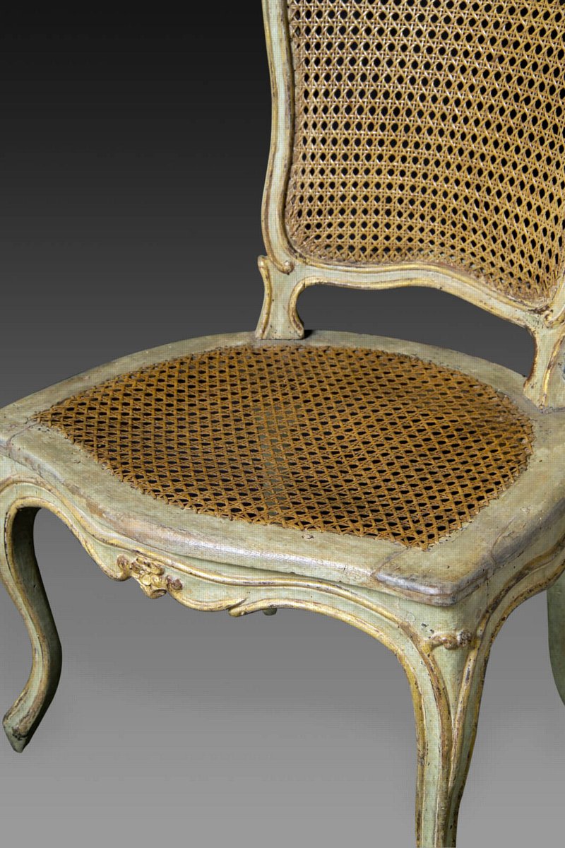 French Louis XV, Beechwood Side Chairs Attributed to Etienne Michard