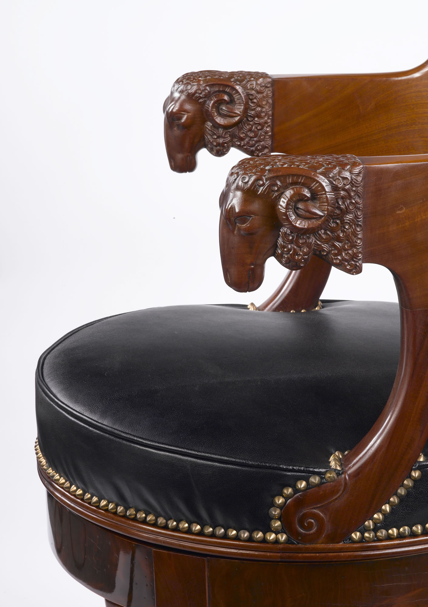 French Empire Period, Mahogany Fauteuil de Bureau à Assise Tournante Attributed to François-Honoré-Georges Jacob-Desmalter