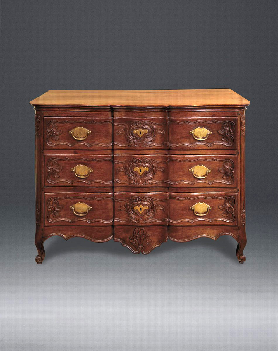 Belgian, 18th Century, Oak, Three-Drawer Commode